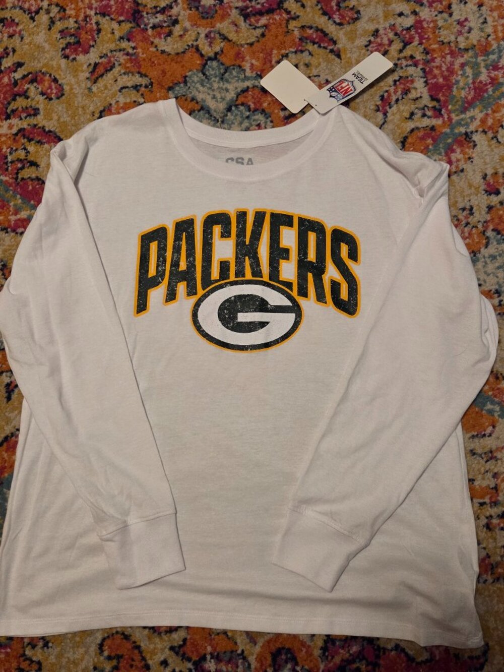 NWT NFL CSA Green Bay Packers Long Sleeve Cotton Shirt Medium